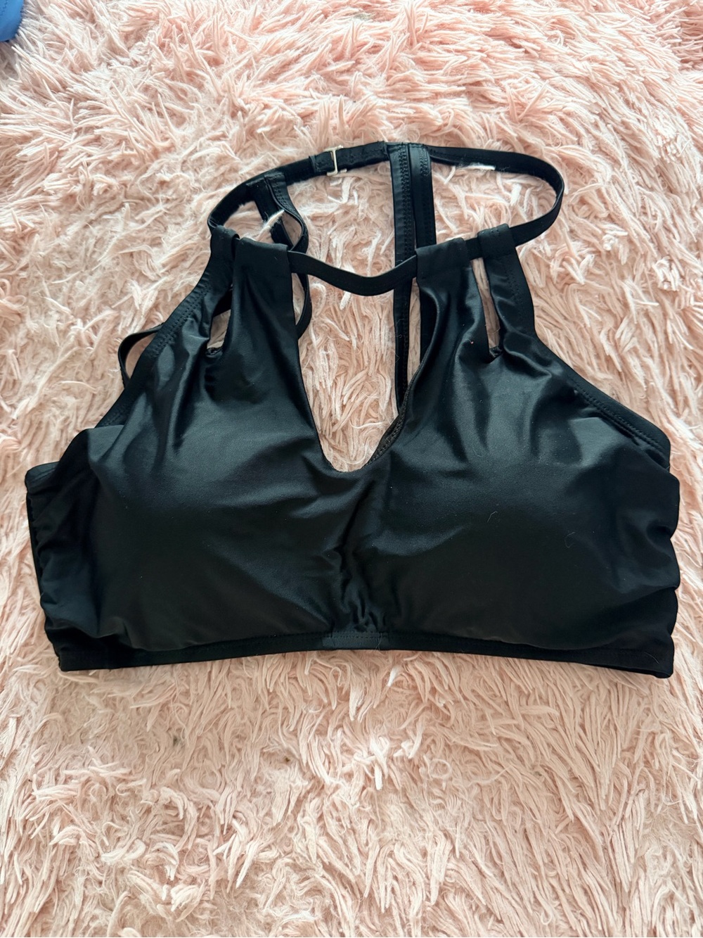 Swimsuits For All Black Strappy High-Neck Bikini Top